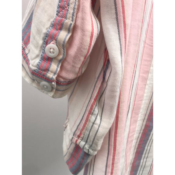Pilcro Anthropologie The Boyfriend Striped Oversized Button Down Top XS/S - Picture 6 of 11